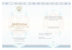 Диплом колледжа 2014 - 2019 в Великом Новгороде